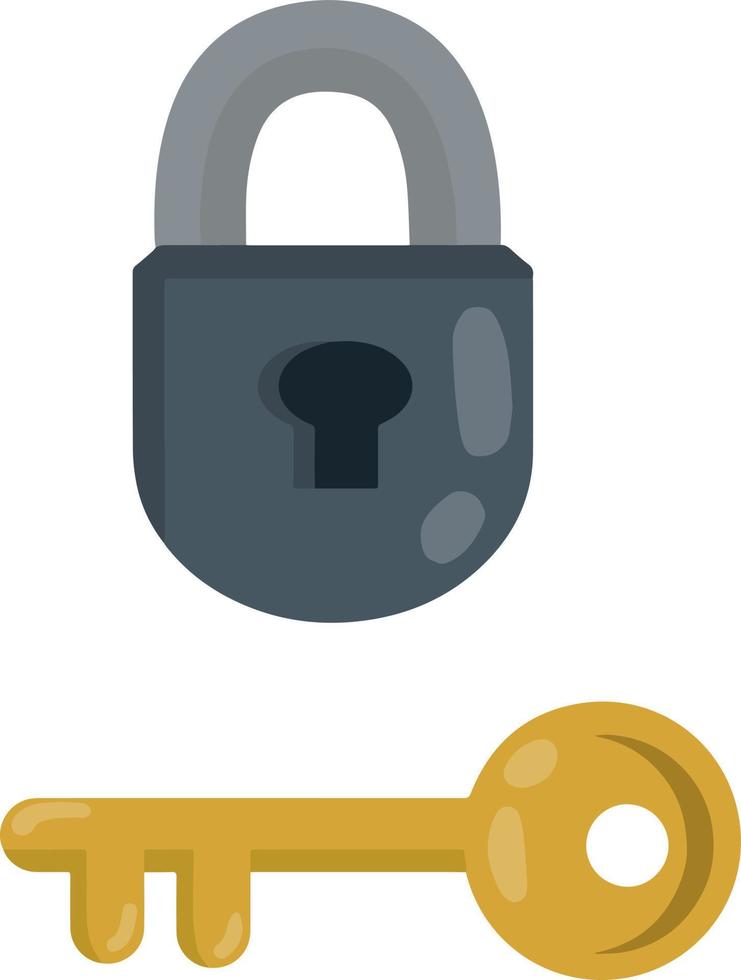 Closed lock. Keyhole. Metal object. vector