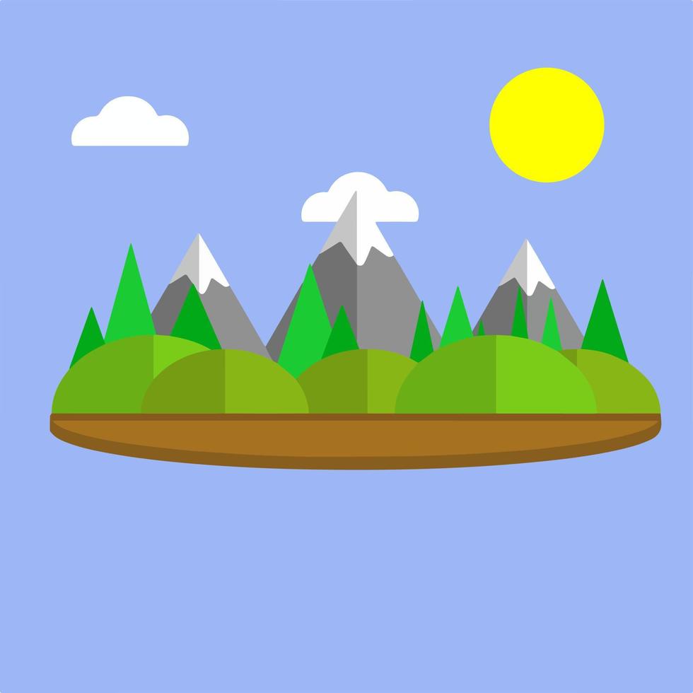 Natural landscape with green hills vector