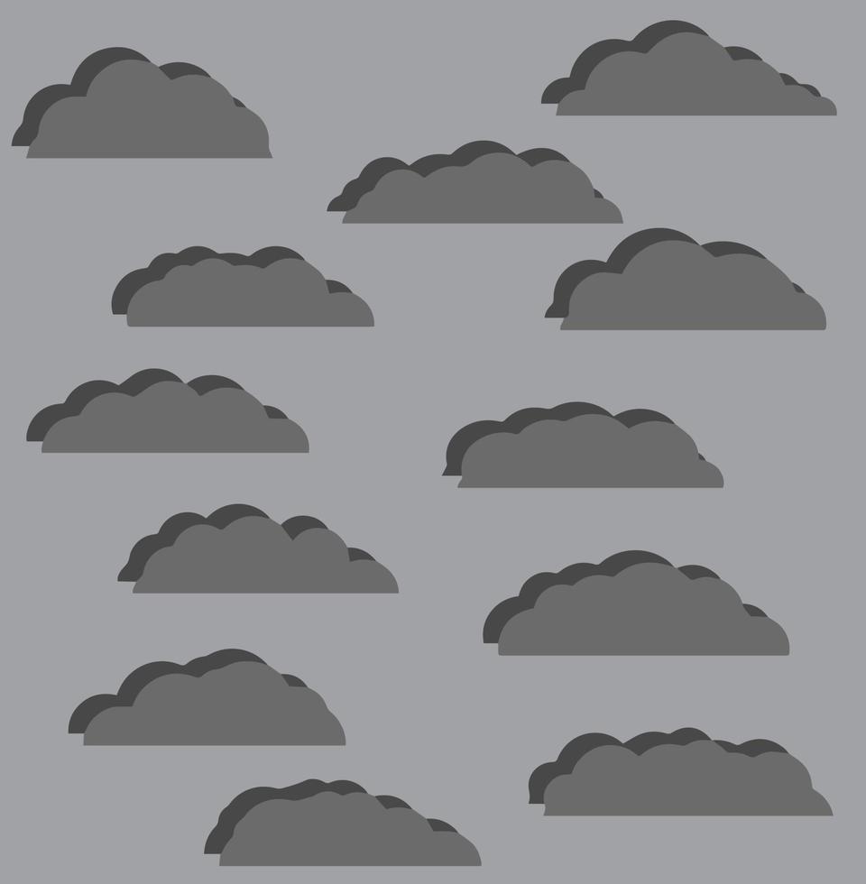 Rainy clouds. Dark blue element of autumn vector