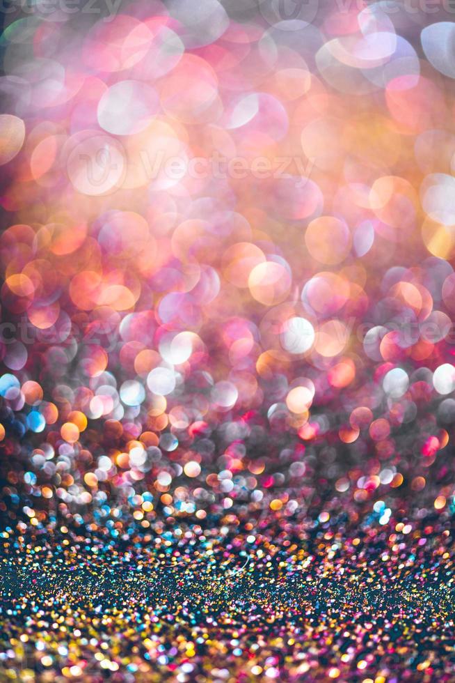 bokeh glitter Colorfull Blurred abstract background for birthday, anniversary, wedding, new year eve or Christmas photo