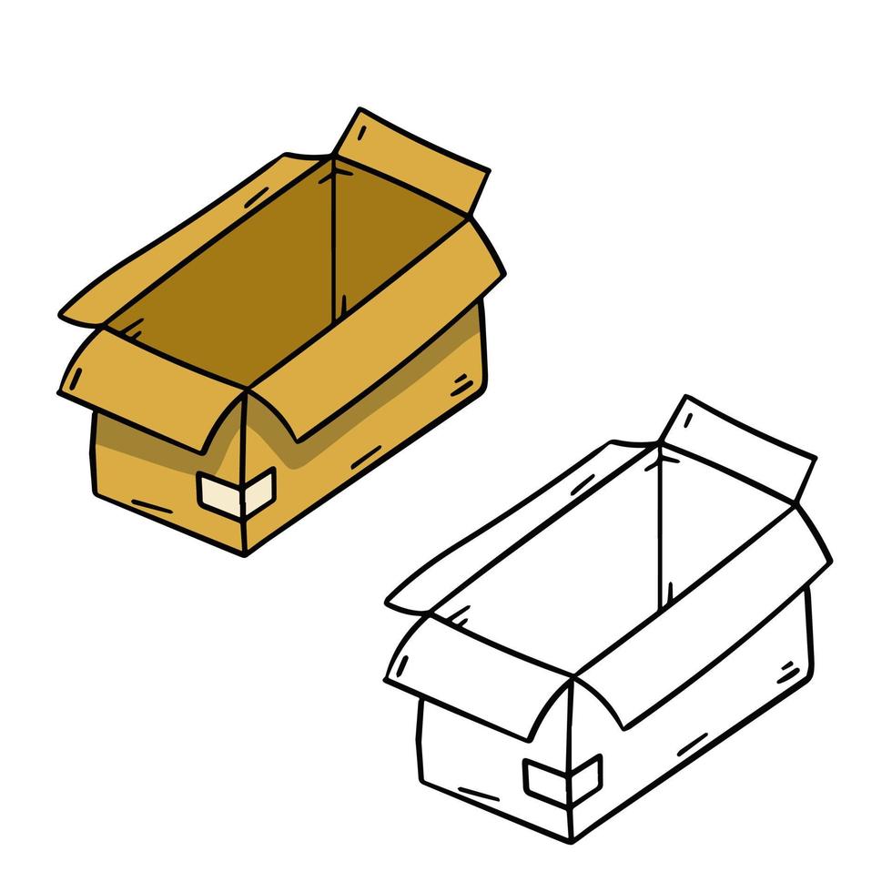 Box. Set of cardboard containers. vector