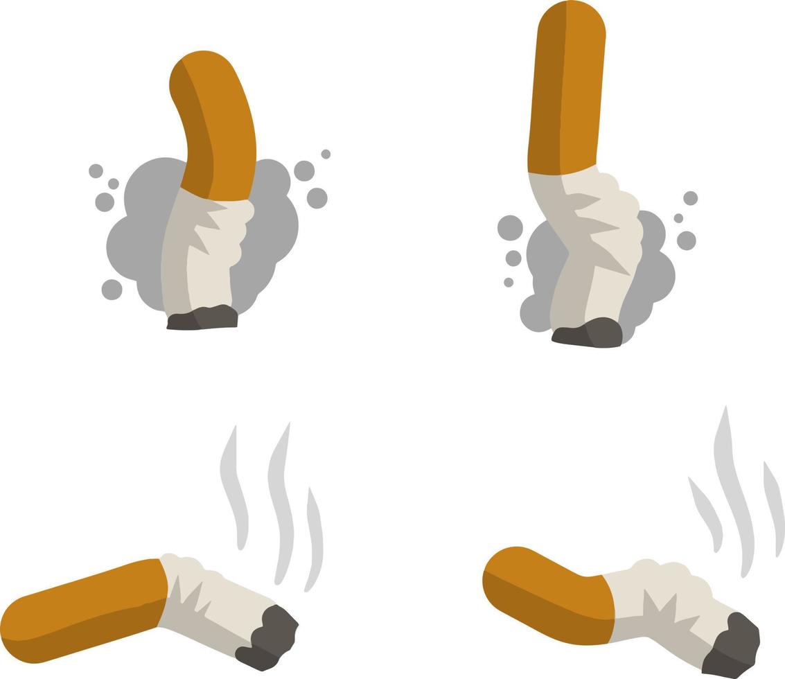 Cigarette butt. Bad harmful habit of Smoking vector