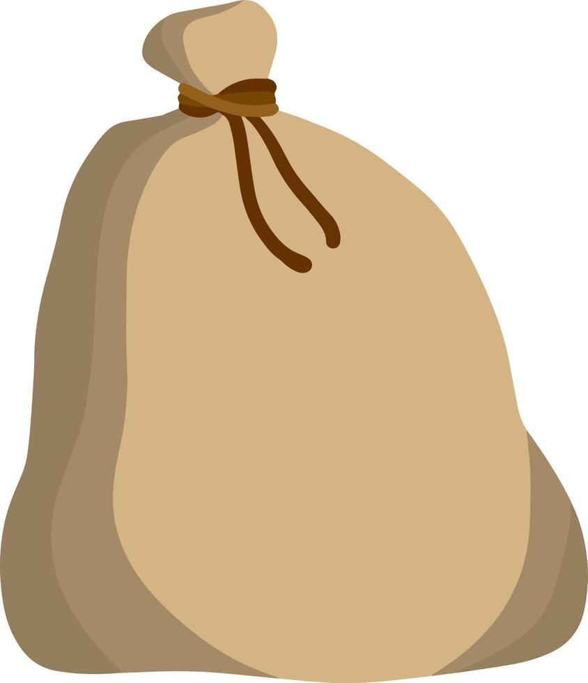 bolsa de arpillera de lona. ilustración plana de dibujos animados. vector