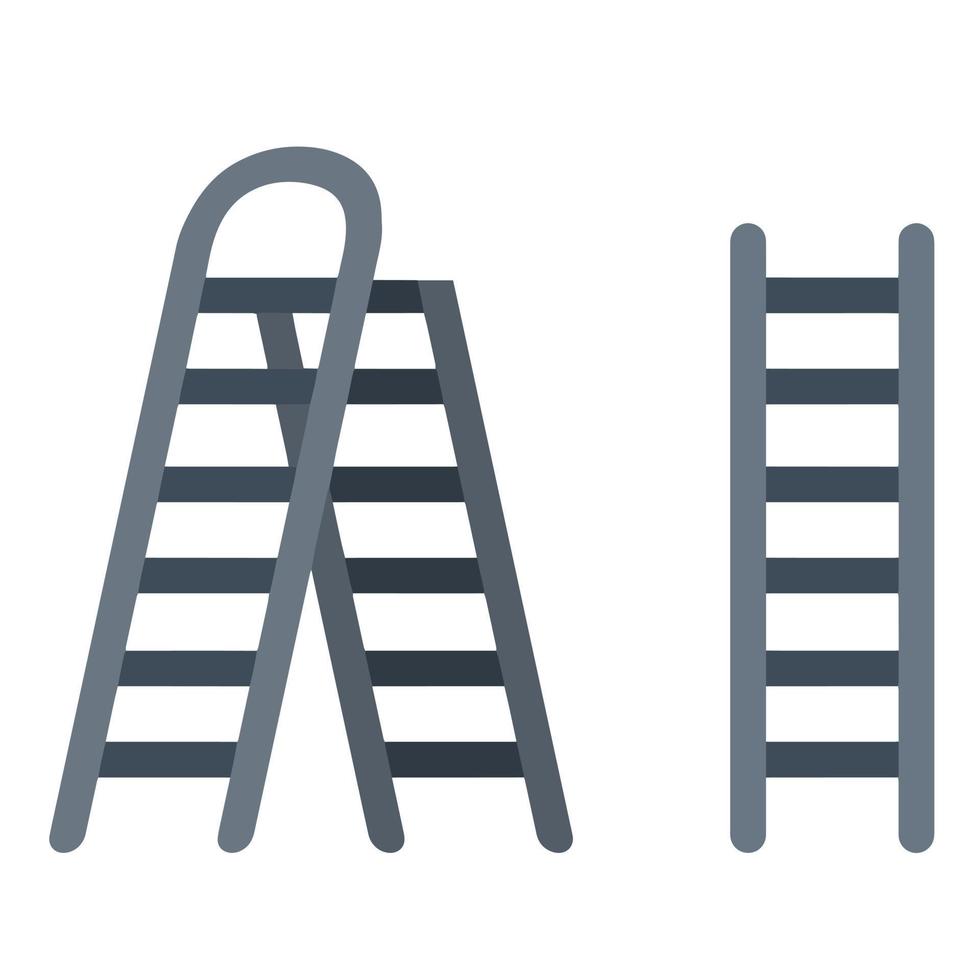 Metal grey stairs. Go up to the top level. vector