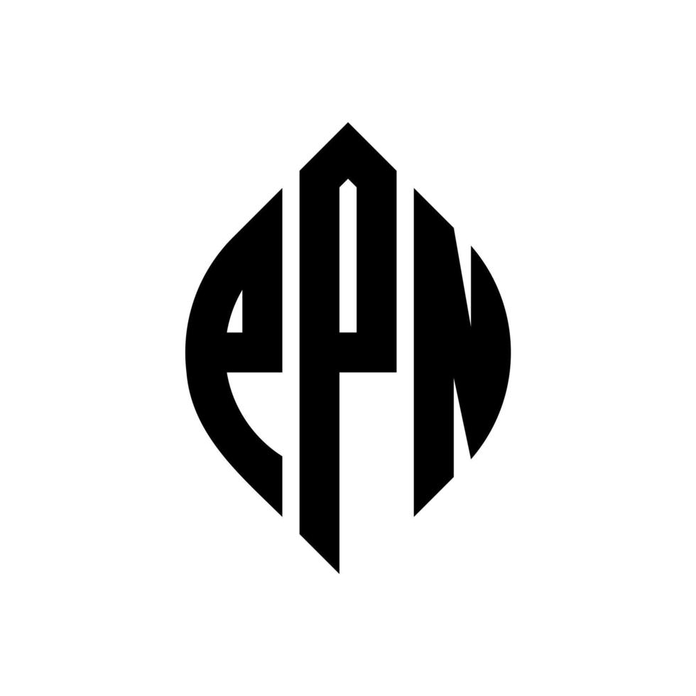 diseño de logotipo de letra de círculo ppn con forma de círculo y elipse. letras de elipse ppn con estilo tipográfico. las tres iniciales forman un logo circular. vector de marca de letra de monograma abstracto del emblema del círculo ppn.