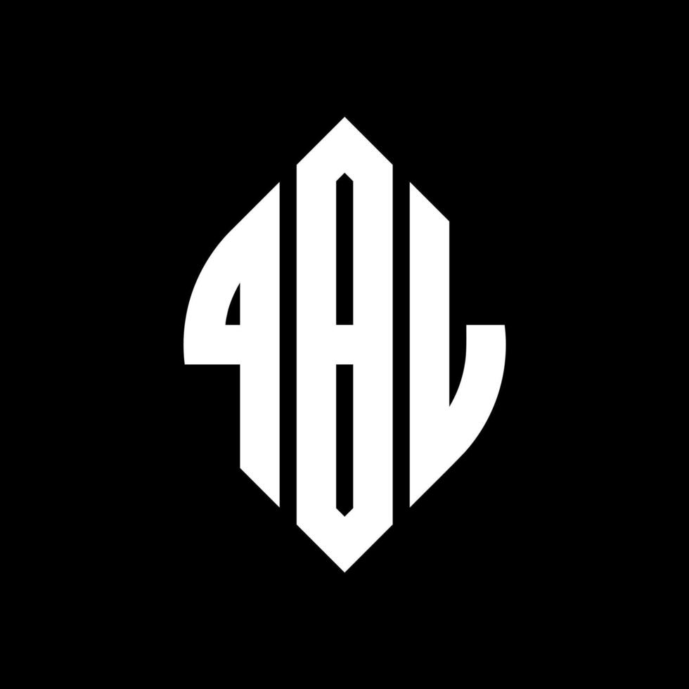 QBL circle letter logo design with circle and ellipse shape. QBL ellipse letters with typographic style. The three initials form a circle logo. QBL Circle Emblem Abstract Monogram Letter Mark Vector. vector