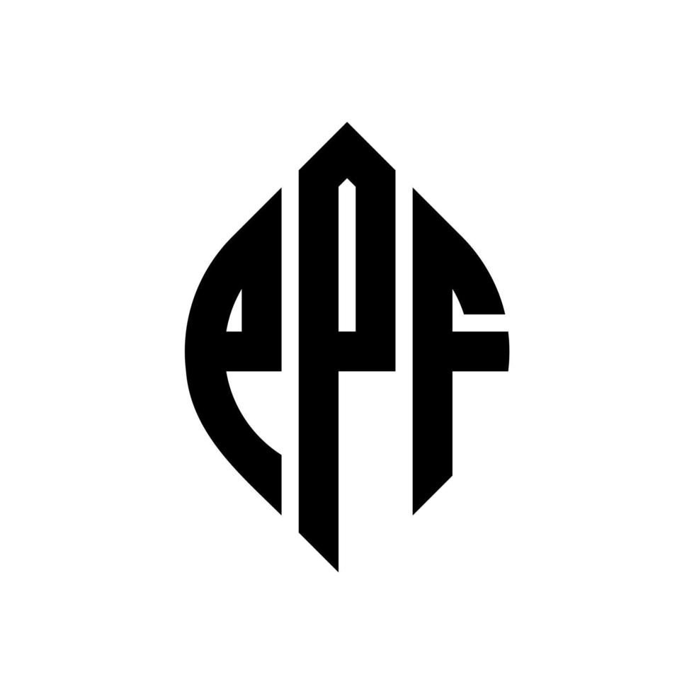 diseño de logotipo de letra de círculo ppf con forma de círculo y elipse. letras elipses ppf con estilo tipográfico. las tres iniciales forman un logo circular. vector de marca de letra de monograma abstracto del emblema del círculo ppf.