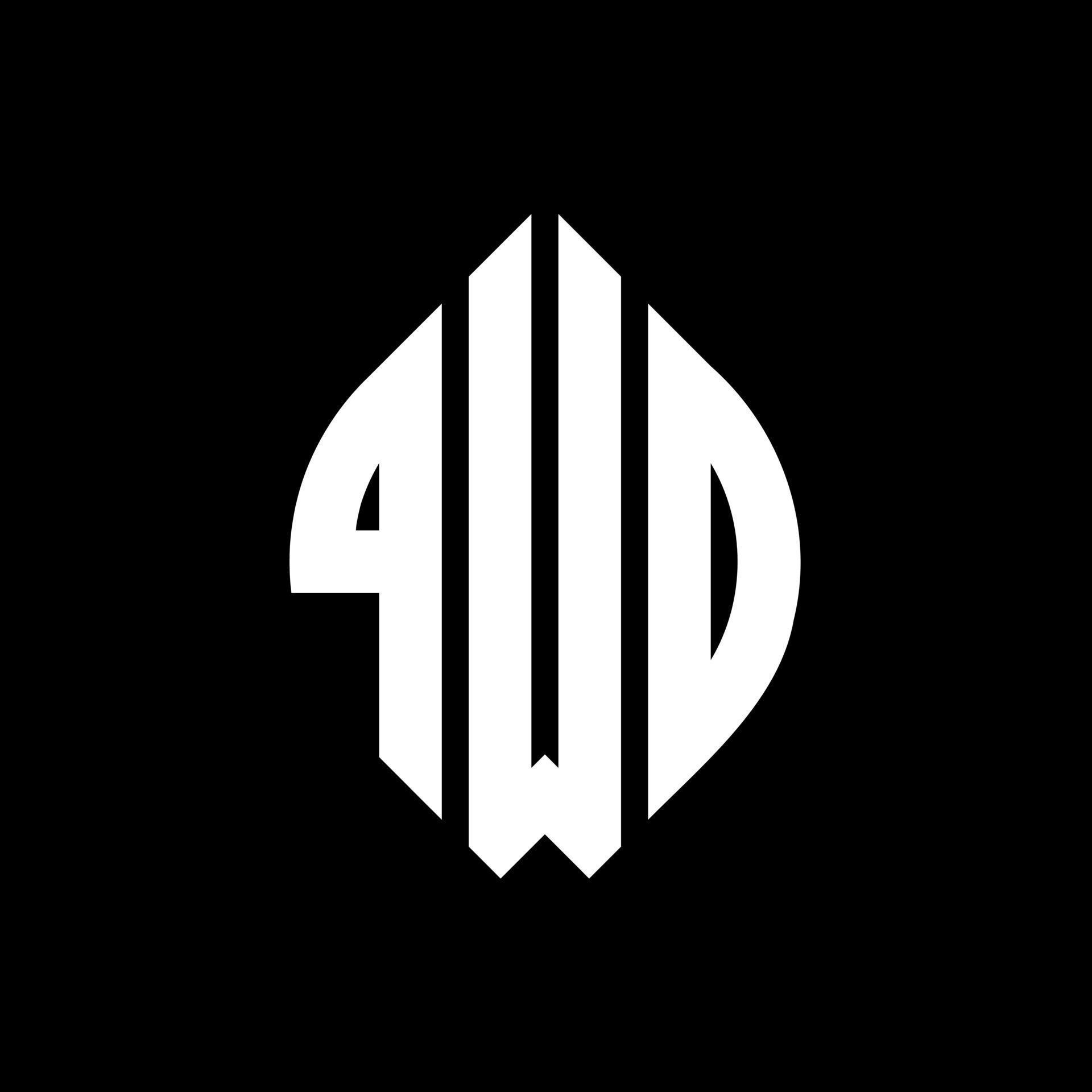 QWO circle letter logo design with circle and ellipse shape. QWO