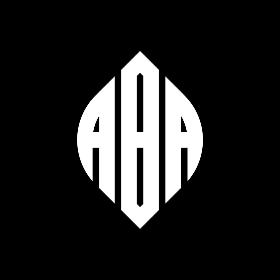 diseño de logotipo de letra de círculo aba con forma de círculo y elipse. aba letras elipses con estilo tipográfico. las tres iniciales forman un logo circular. vector de marca de letra de monograma abstracto del emblema del círculo ABA.