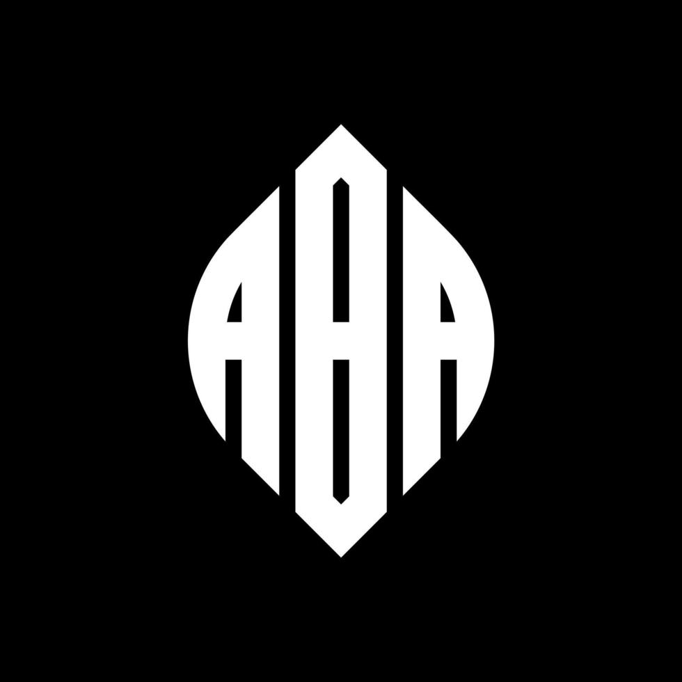 ABA circle letter logo design with circle and ellipse shape. ABA ellipse letters with typographic style. The three initials form a circle logo. ABA Circle Emblem Abstract Monogram Letter Mark Vector. vector