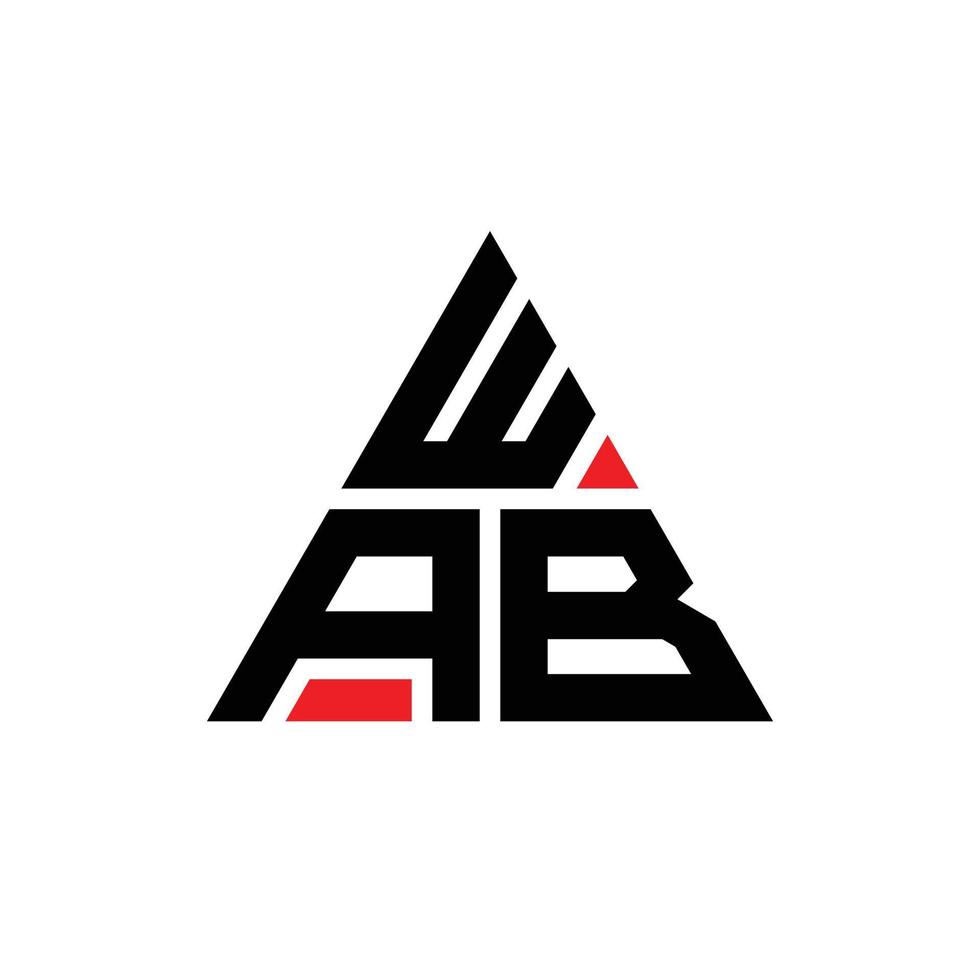 diseño de logotipo de letra triangular con forma de triángulo. monograma de diseño de logotipo de triángulo wab. plantilla de logotipo de vector de triángulo wab con color rojo. logotipo triangular wab logotipo simple, elegante y lujoso.