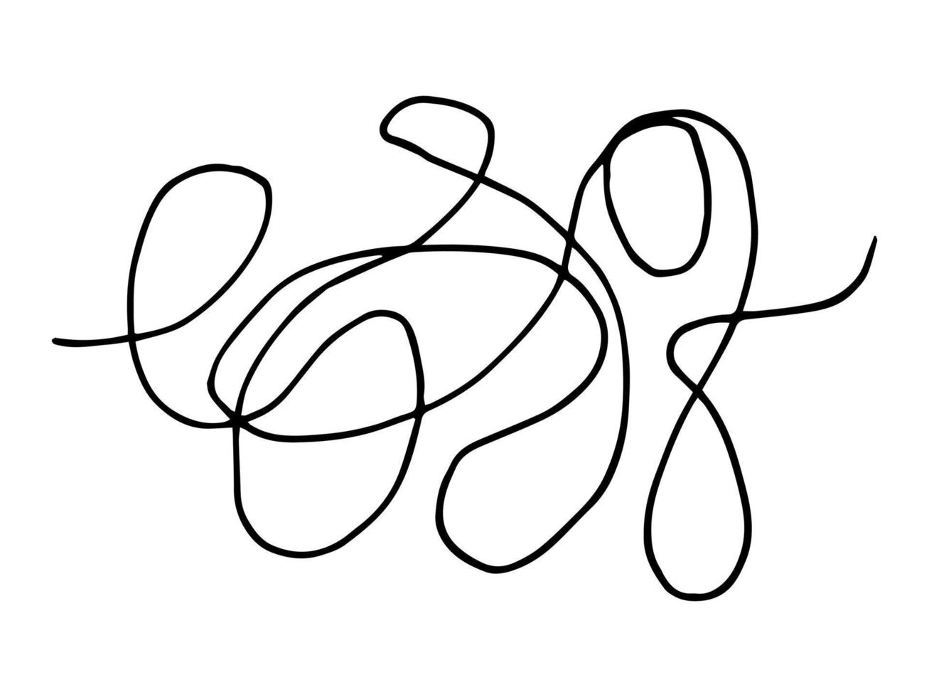 Hand drawn doodle abstract tangled scribble. Vector random chaotic lines.