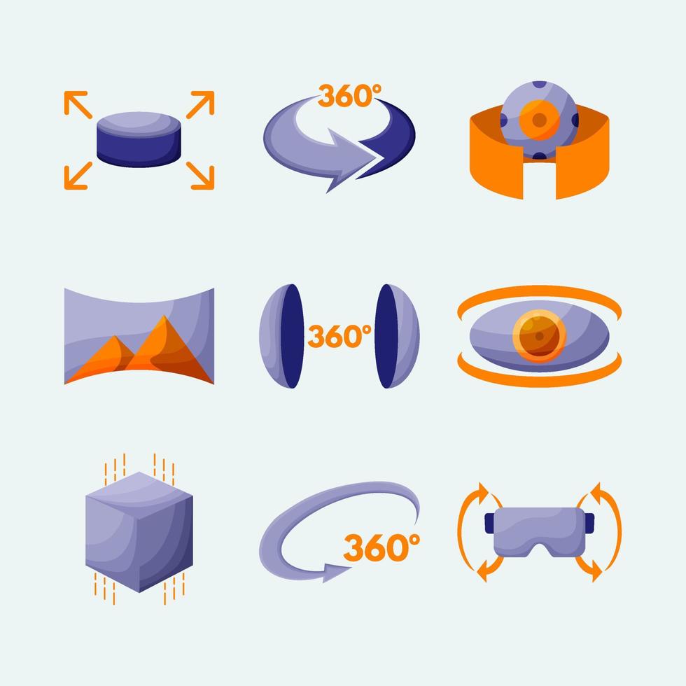 conjunto de icono de tecnología 360 vector