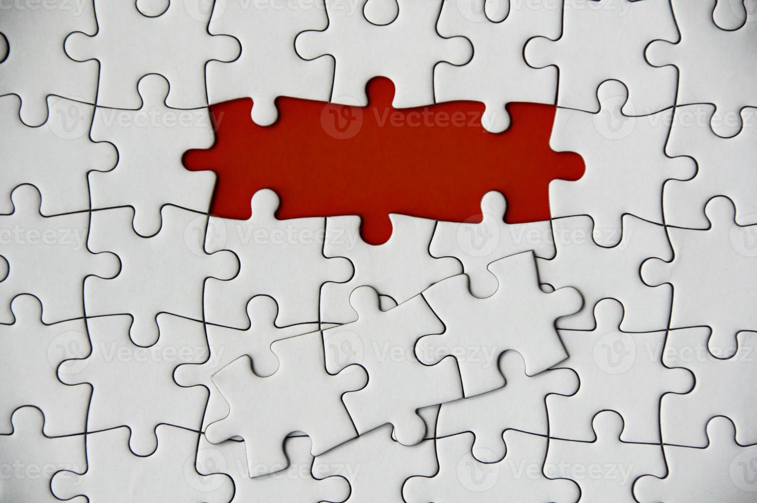 Top view of missing jigsaw puzzle. Conceptual photo