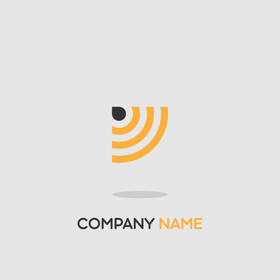 logo icono diseño wifi señal color naranja gris lujo moda simple eps 10 vector