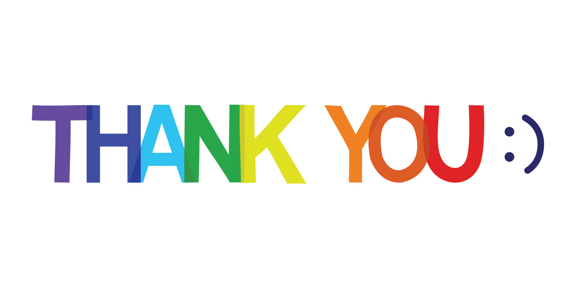 The word Thank you. rainbow typography banner on white background. 8951724 Vector Art at Vecteezy