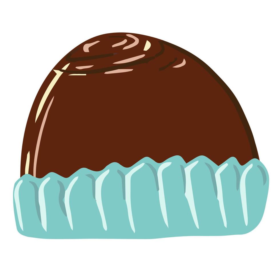 caramelo de chocolate, barra de chocolate, piezas aisladas, chocolate con leche y blanco. ilustración de dibujos animados, diseño moderno. imagen vectorial de caramelos, impresión vector