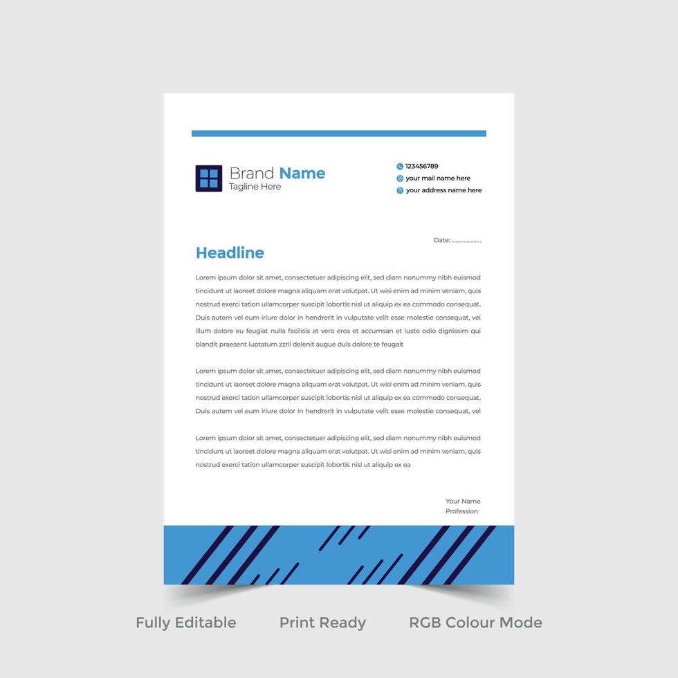 Corporate business letterhead design template deisgn vector