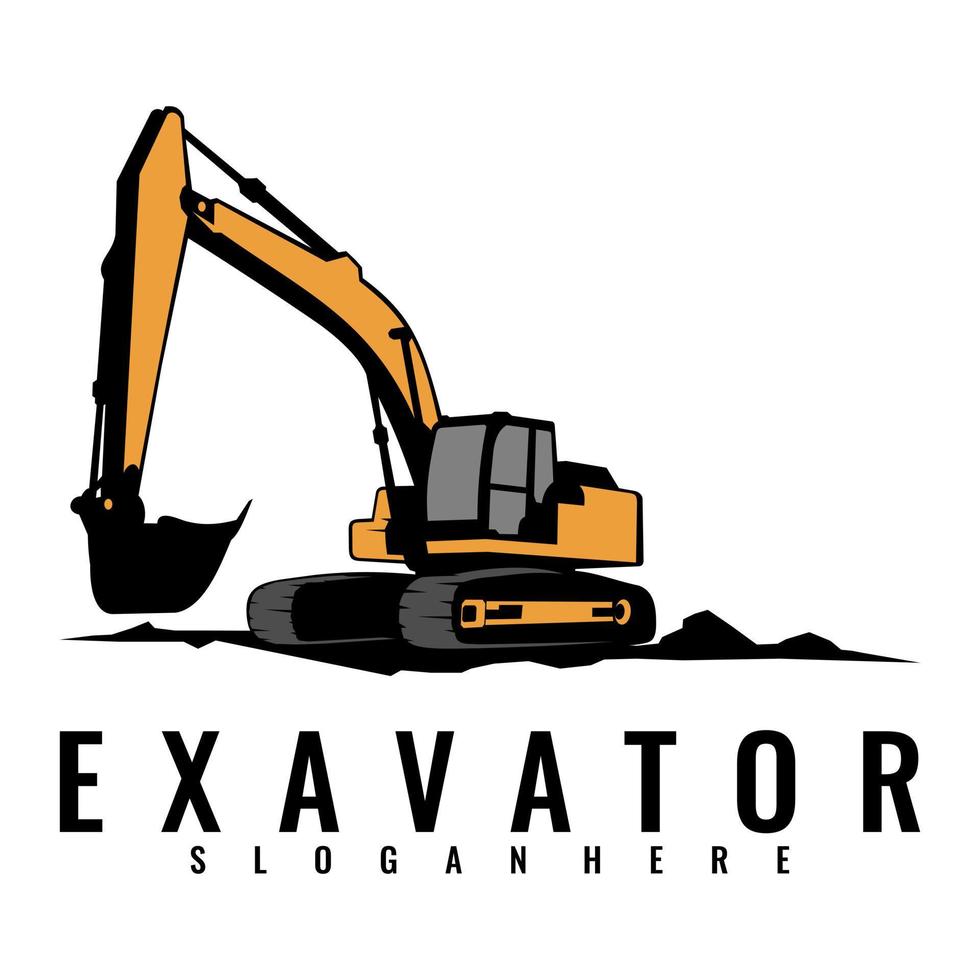 excavators logo icon design vector