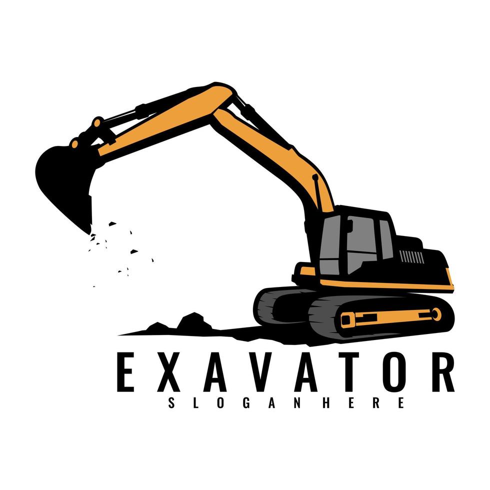 excavators logo icon design vector