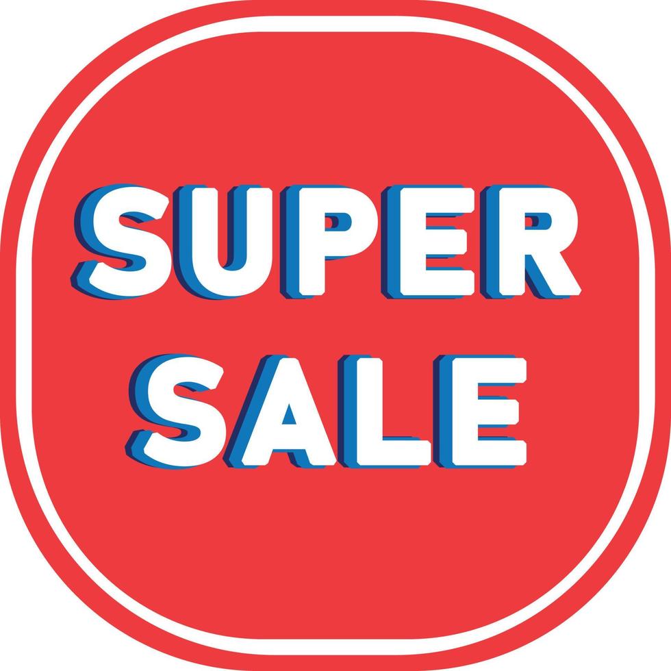 Super sale 3d text banner vector