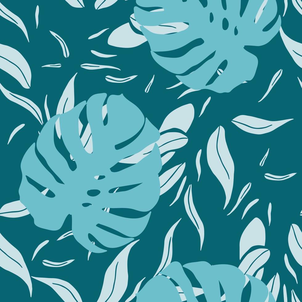 Beautiful tropical monstera leaves seamless pattern design. Tropical leaves nature background. Trendy Brazilian illustration. Spring and summer design for textile, prints, wrapping paper. vector