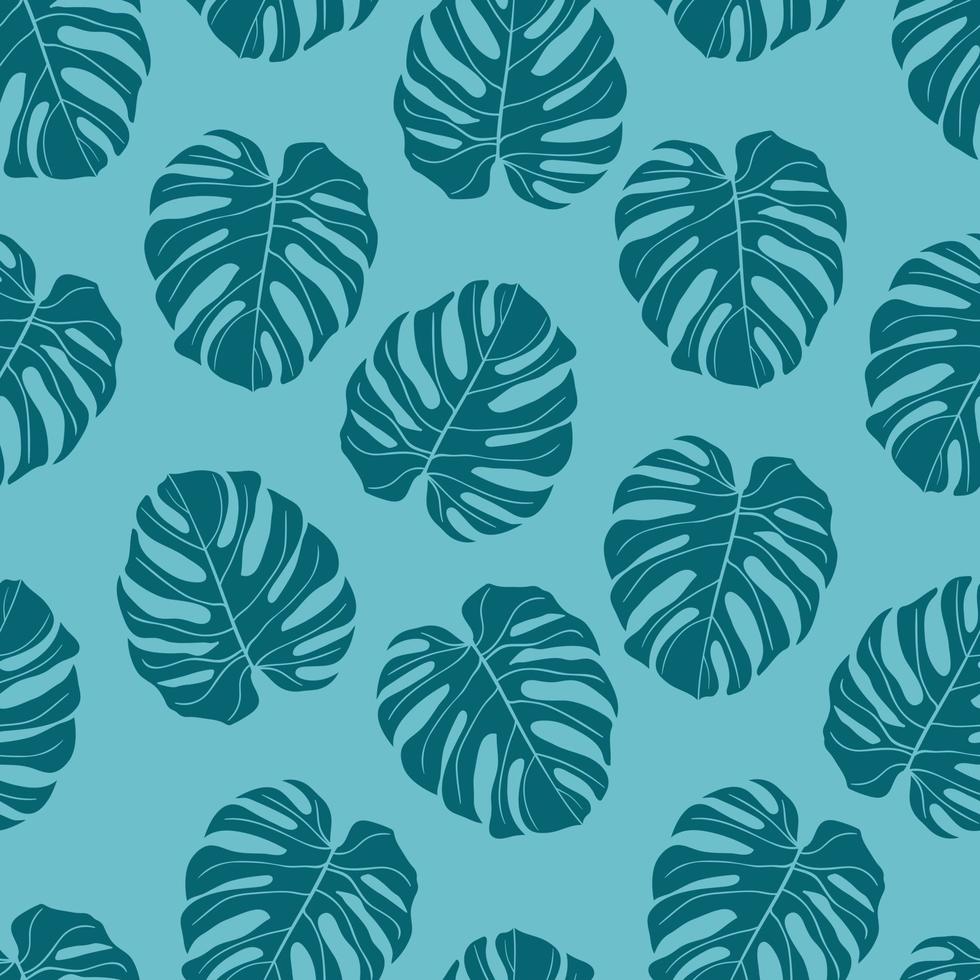 Beautiful tropical monstera leaves seamless pattern design. Tropical leaves nature background. Trendy Brazilian illustration. Spring and summer design for textile, prints, wrapping paper. vector