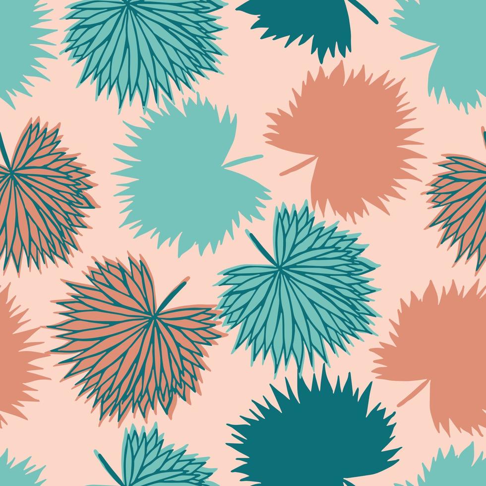 Beautiful tropical leaves branch  seamless pattern design. Tropical leaves background. Trendy Brazilian illustration. Spring and summer design for fabric, prints, wrapping paper and prints vector