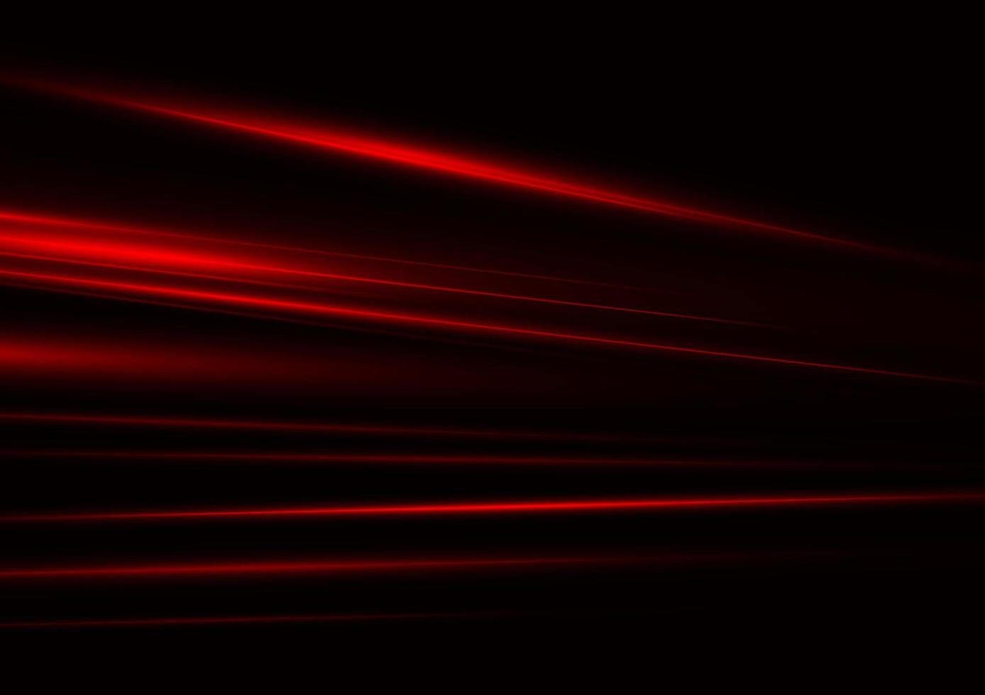 efecto de luz de neón de velocidad roja abstracta sobre fondo negro ilustración vectorial vector