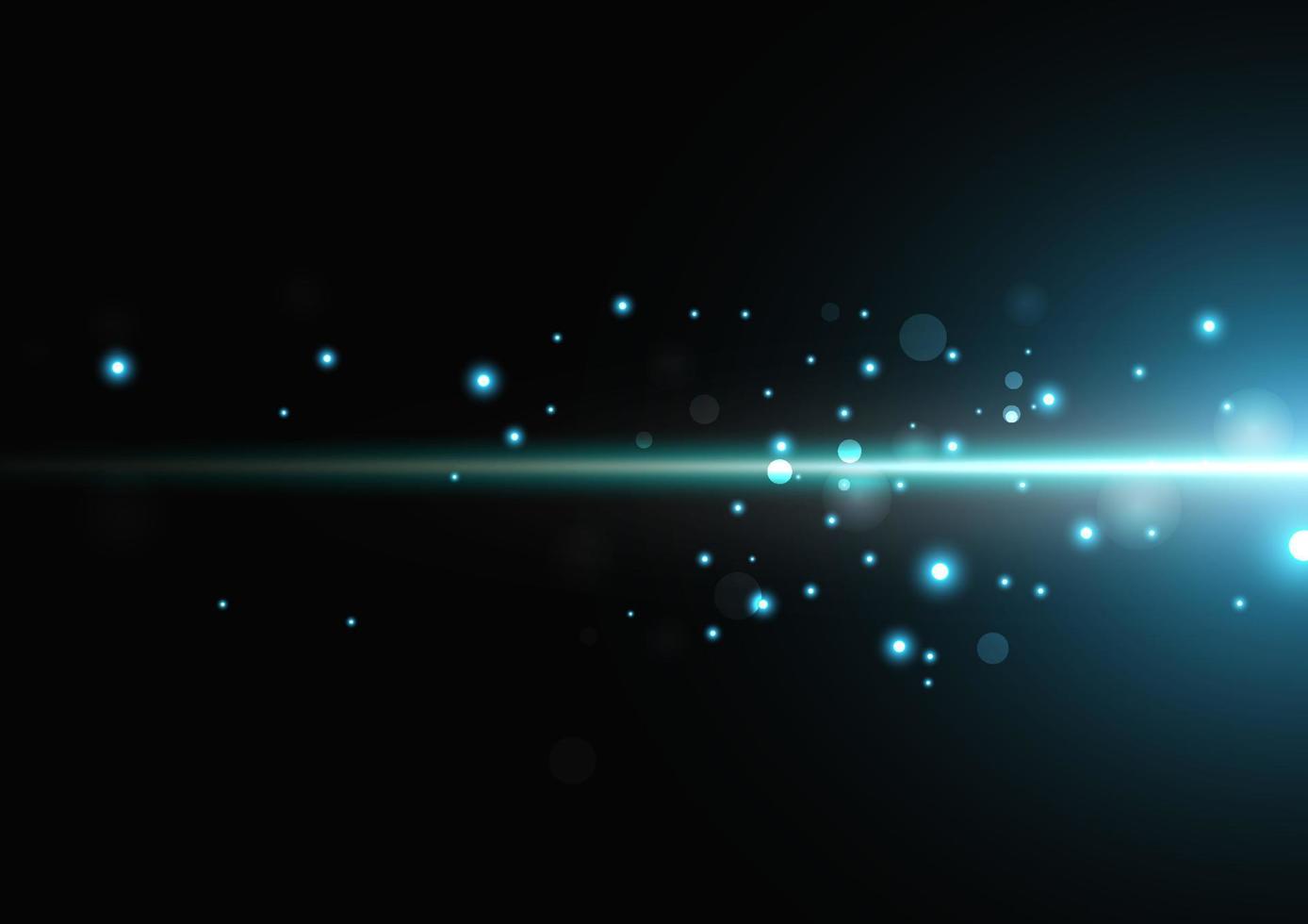 Abstract neon light rays with dots and sparks effect vector illustration