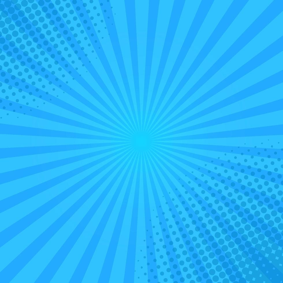 fondo de historieta cómica de semitono azul vector