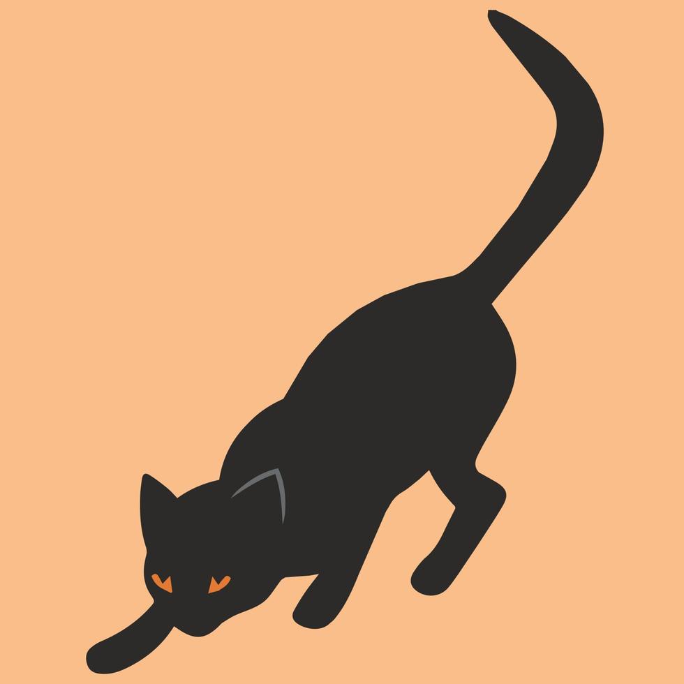 ilustración de gato negro vector