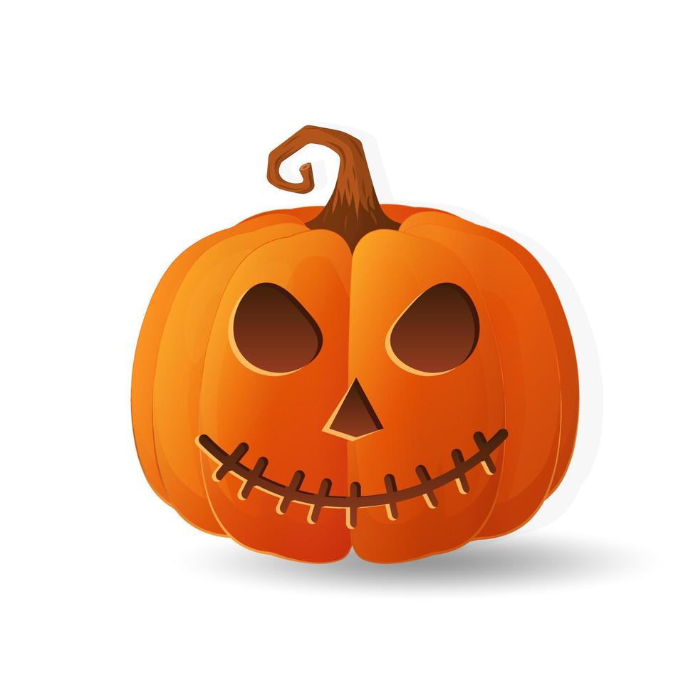 concepto de dibujos animados de vacaciones de calabaza naranja de miedo de halloween vector