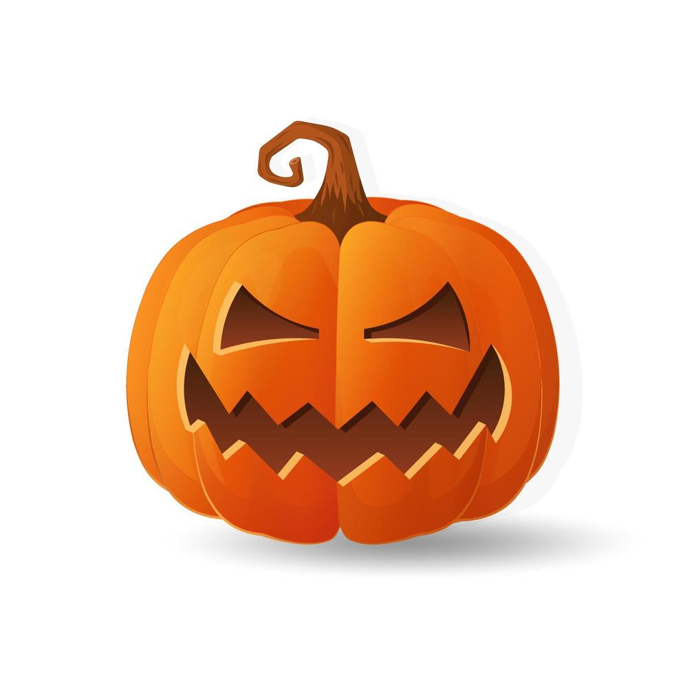 Halloween scary pumpkin in flat style Holiday cartoon concept 3489206  Vector Art at Vecteezy