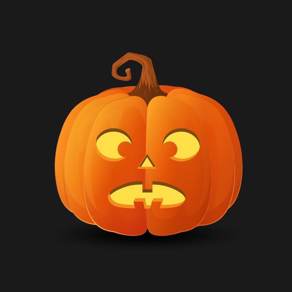 concepto de dibujos animados de vacaciones de calabaza naranja de miedo de halloween vector