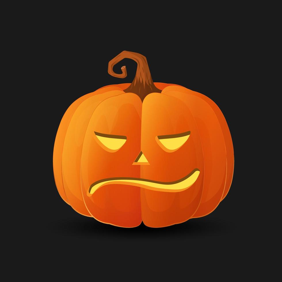 Halloween scary orange pumpkin Holiday cartoon concept vector