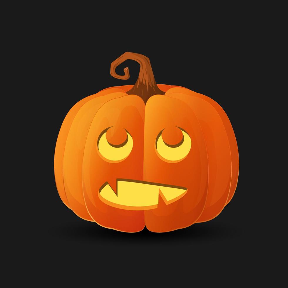 concepto de dibujos animados de vacaciones de calabaza naranja de miedo de halloween vector