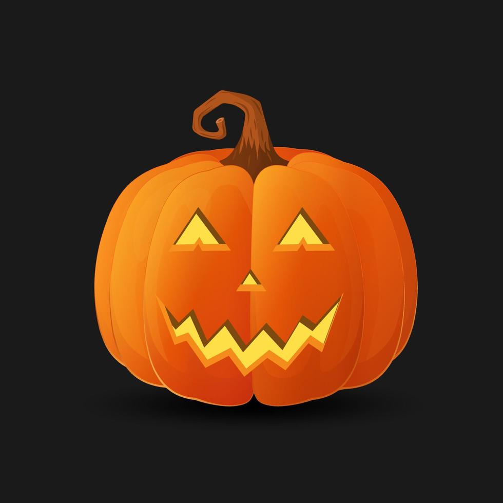 concepto de dibujos animados de vacaciones de calabaza naranja de miedo de halloween vector