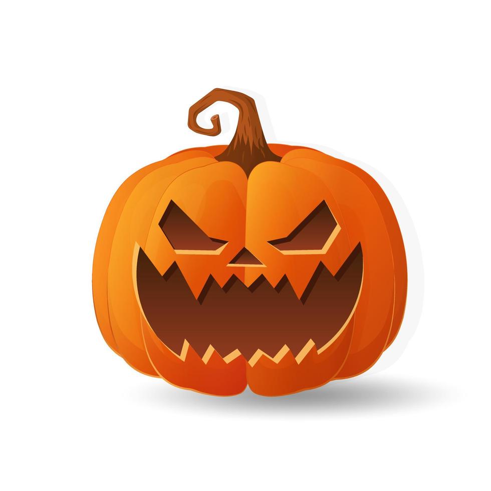 Halloween scary orange pumpkin Holiday cartoon concept vector