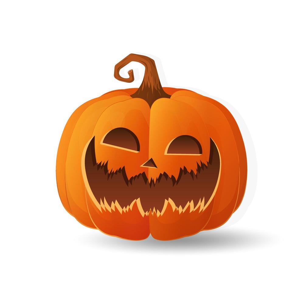 Halloween scary orange pumpkin Holiday cartoon concept vector