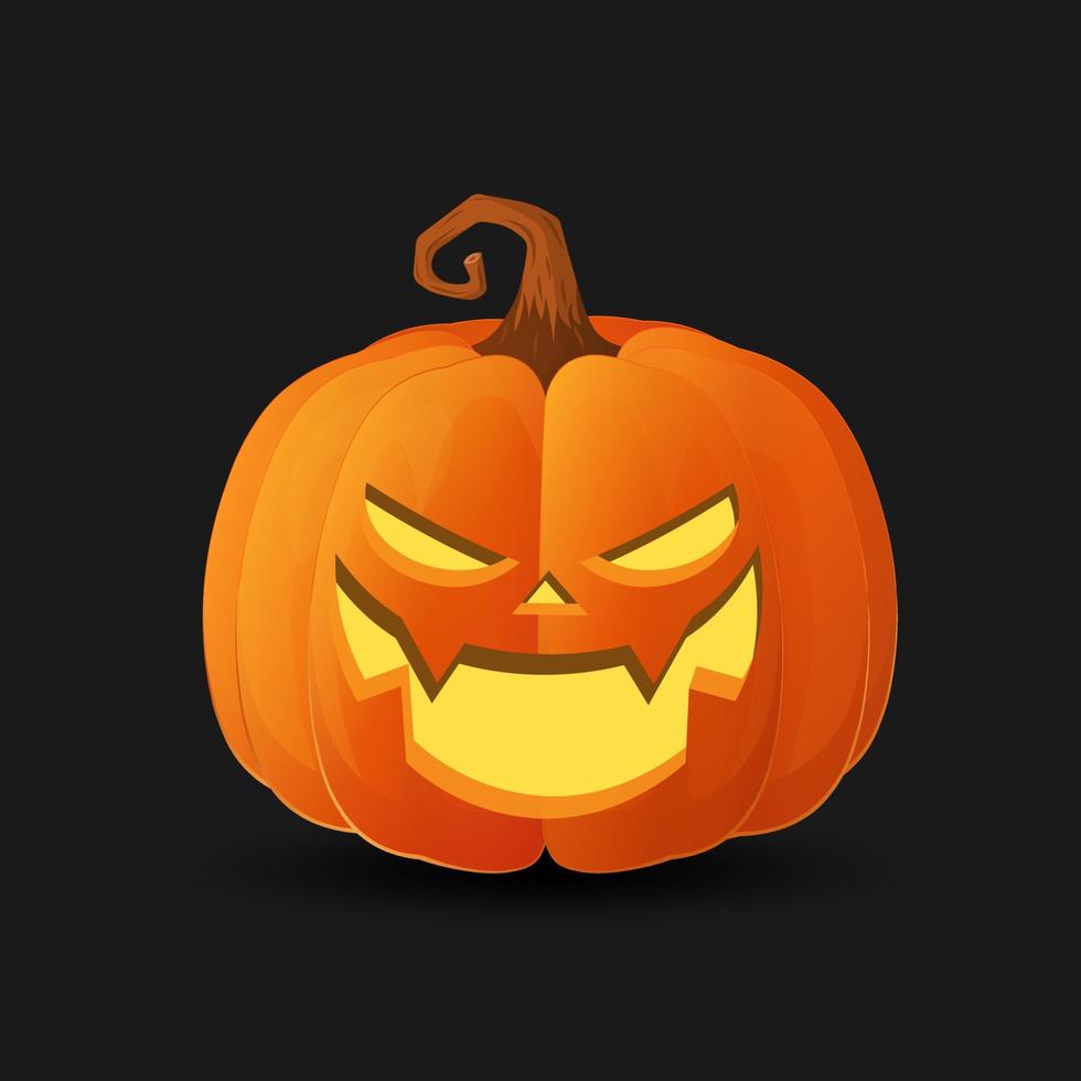 Halloween scary orange pumpkin Holiday cartoon concept vector