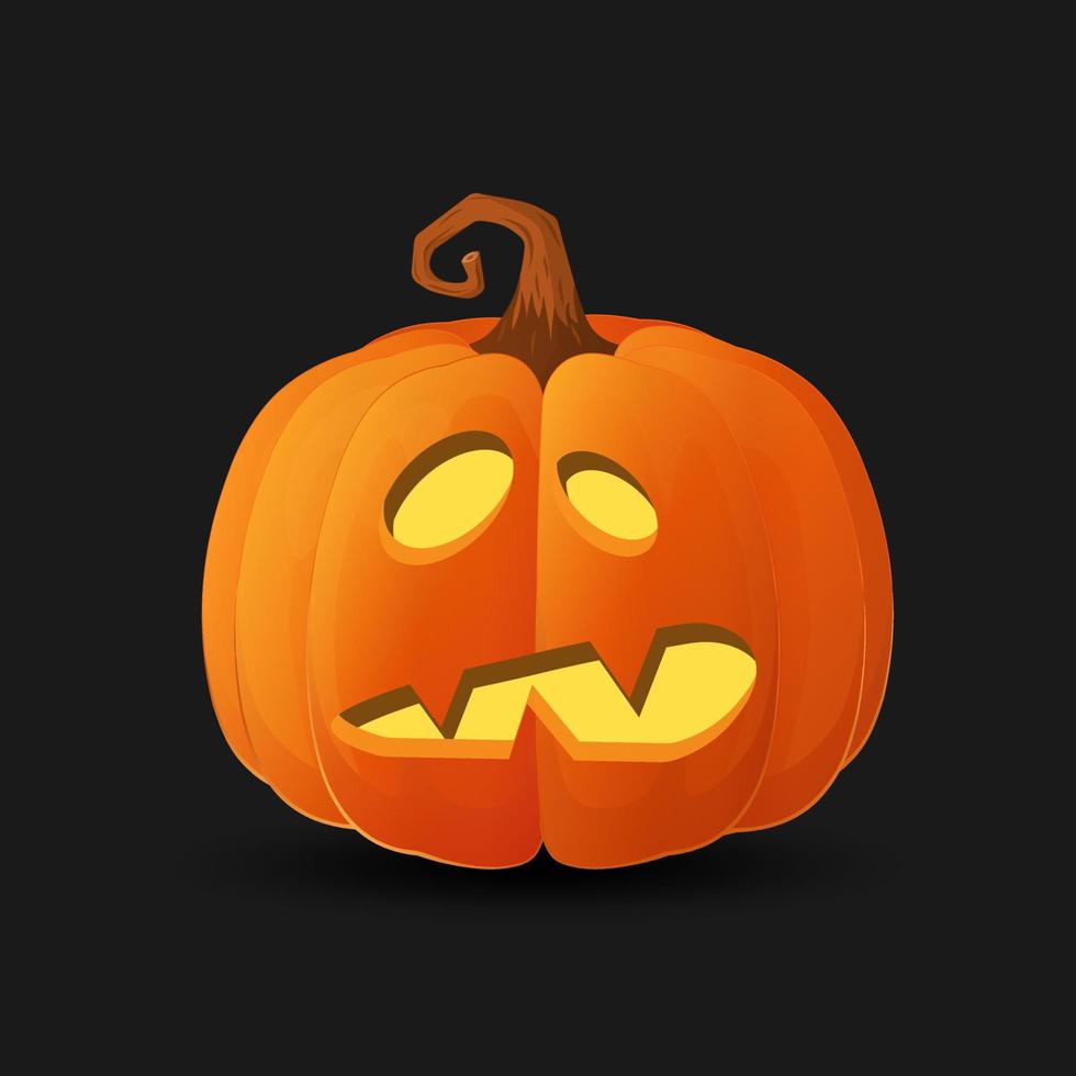 concepto de dibujos animados de vacaciones de calabaza naranja de miedo de halloween vector