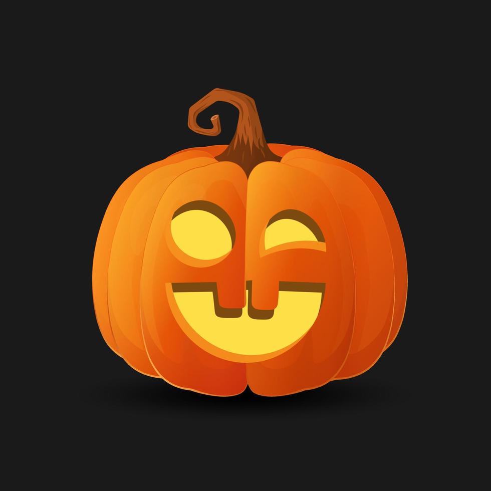 Halloween scary orange pumpkin Holiday cartoon concept vector