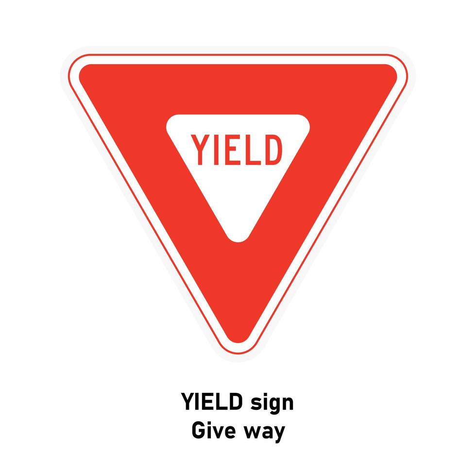 YIELD road sign Traffic sign on white background vector