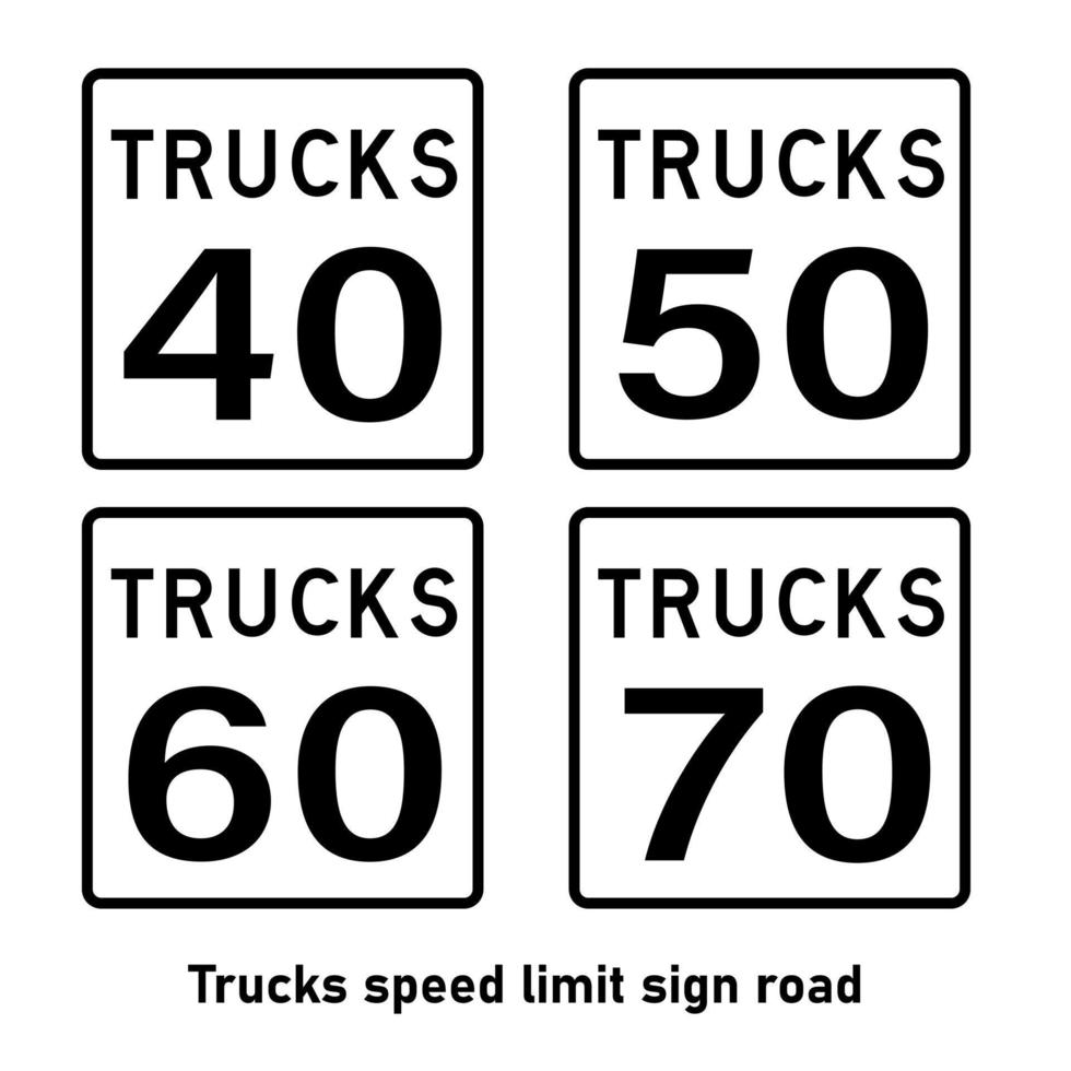 límite de velocidad de camiones señal de tráfico señal de tráfico sobre fondo blanco vector