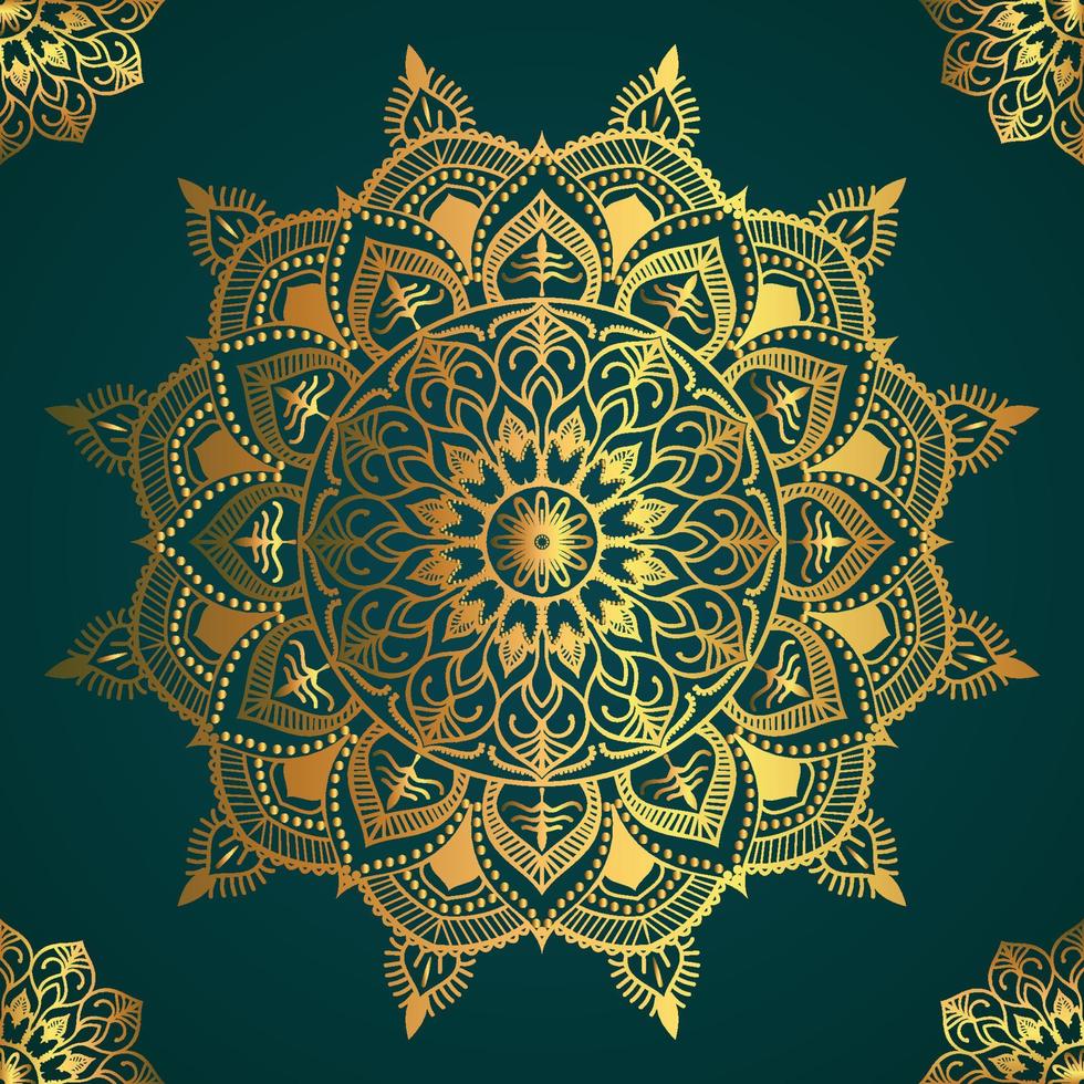 Circle Pattern Creative Luxury Ornamental Mandala, Flower Mandala with gradient color with unique Background Design in gold color vector