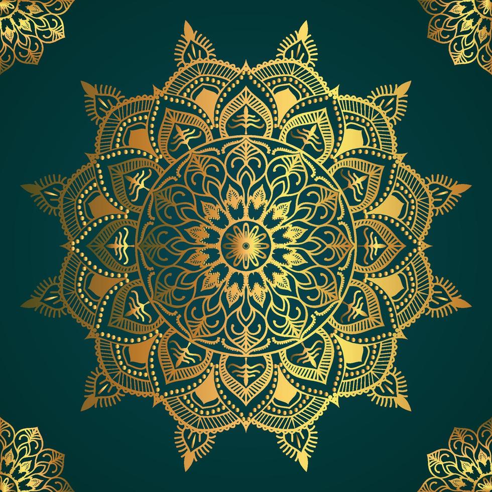 patrón de círculo mandala ornamental de lujo creativo, mandala de flores con color degradado con diseño de fondo único en vector de color dorado