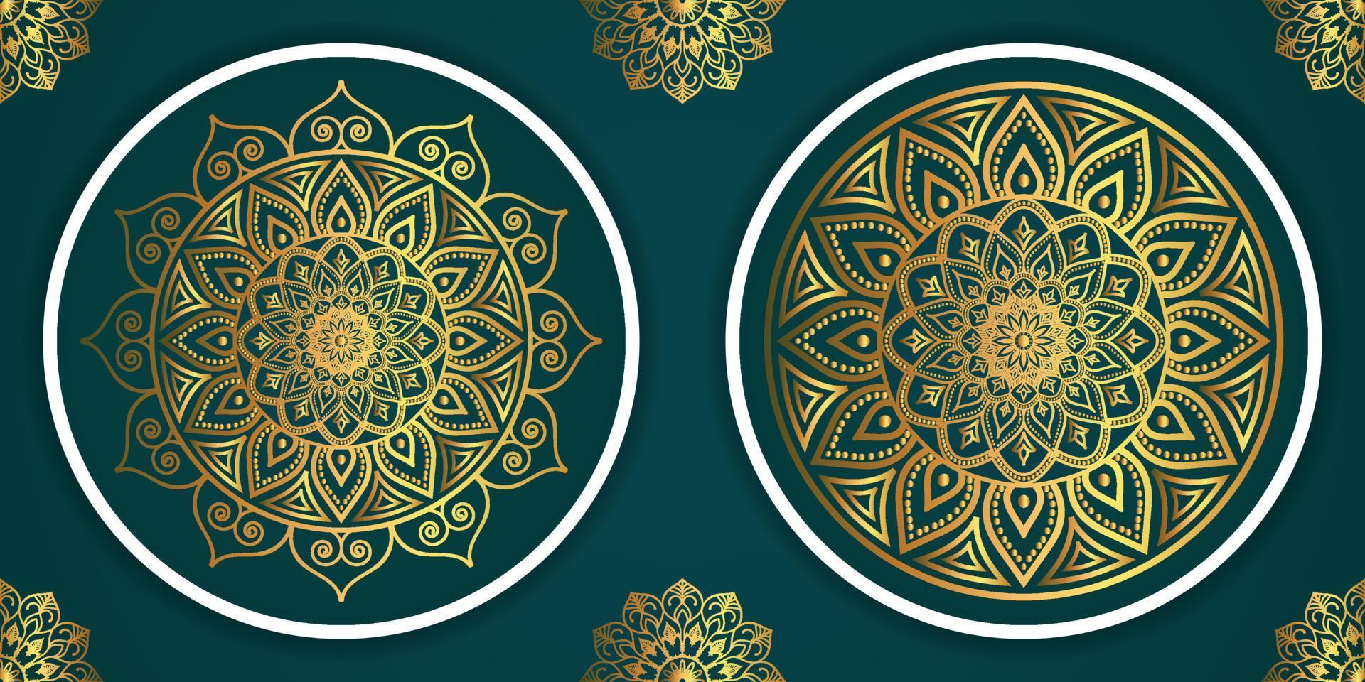 Circle Pattern Creative Luxury Ornamental Mandala, Flower Mandala with gradient color with unique Background Design in gold color vector