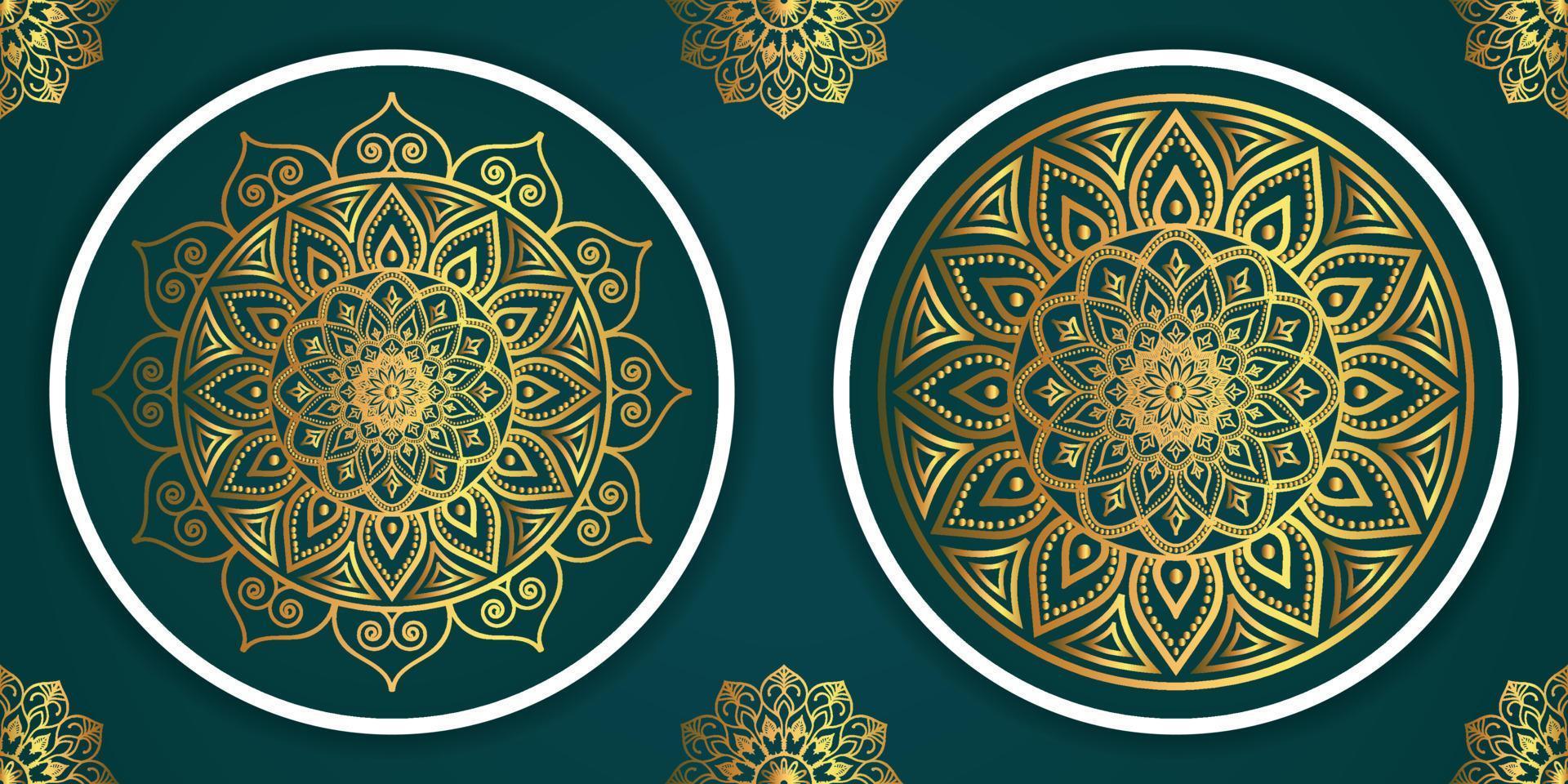 Circle Pattern Creative Luxury Ornamental Mandala, Flower Mandala with gradient color with unique Background Design in gold color vector