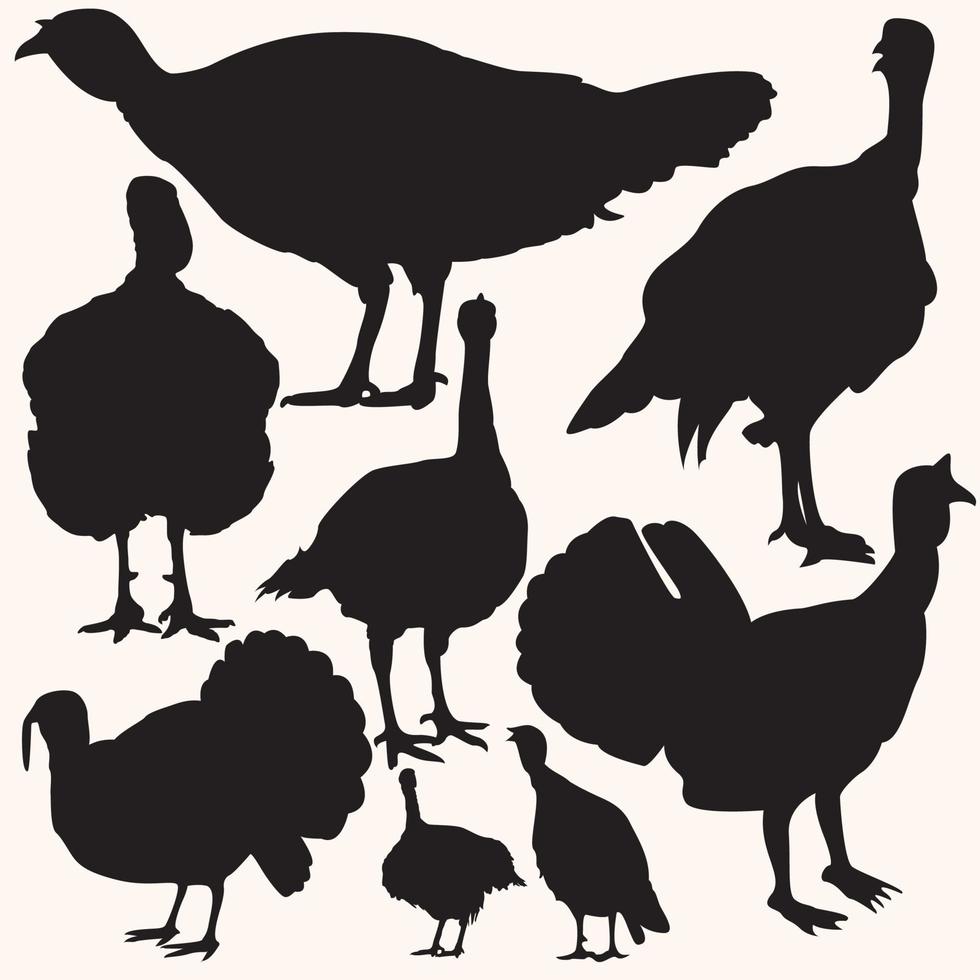 Turkey Illustration In Black vector